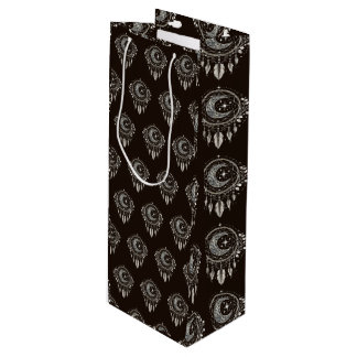 Bolsa Para Vino Crescent Moon Golden Dream Catcher sobre negro