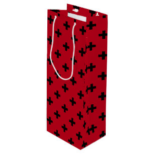 Bolsa Para Vino Cruces de lunares negros sobre rojo