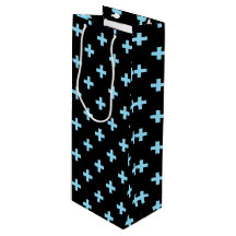 Cruces de polka azul sobre negro