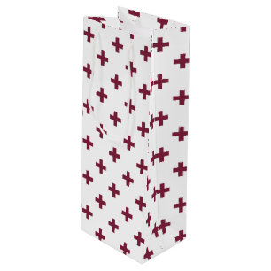 Bolsa Para Vino Cruces de polka de moras sobre blanco
