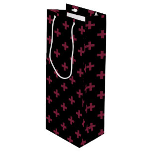 Bolsa Para Vino Cruces de polka de moras sobre negro