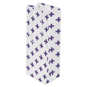 Bolsa Para Vino Cruces de polka ultravioleta sobre blanco