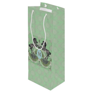 Bolsa Para Vino Ctr de monograma cebra de duelo