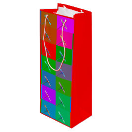 Bolsa Para Vino Cuadrados de margarita coloridos, impresión abstra