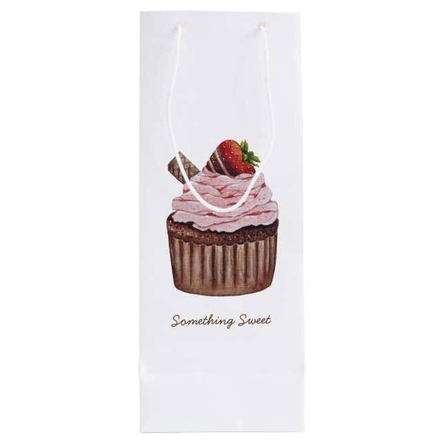 Bolsa Para Vino Cubierta Cubierta De Fresa Cubierta En Acuarela (Reverso)