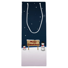 Bolsa Para Vino Cuidados hombres de nieve deseando Feliz Navidad