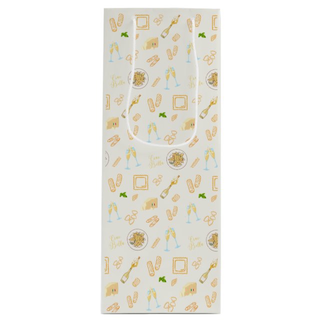 Bolsa Para Vino Cumpleaños de Prosecco y Pasta (Anverso)