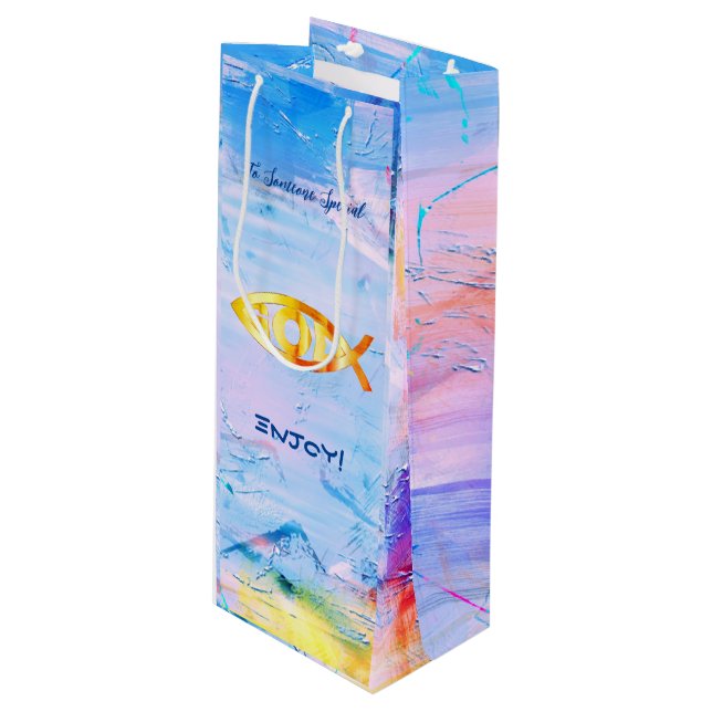 Bolsa Para Vino Cumpleaños Fun Pisces Zodiac (Angulo Anverso)