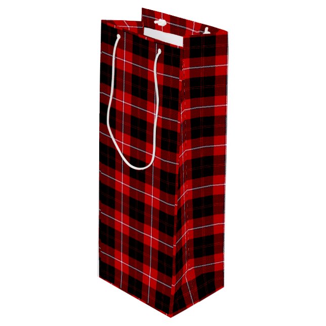 Bolsa Para Vino Cunningham Tartan Red Black Plaid (Angulo Anverso)