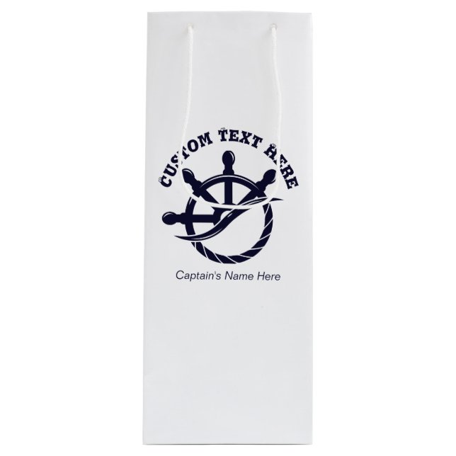 Bolsa Para Vino Custom Captain Boat Nautical Gift (Anverso)