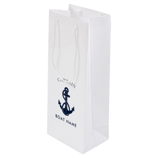 Bolsa Para Vino Custom Nautical Boat Anchor Captain (Angulo Anverso)
