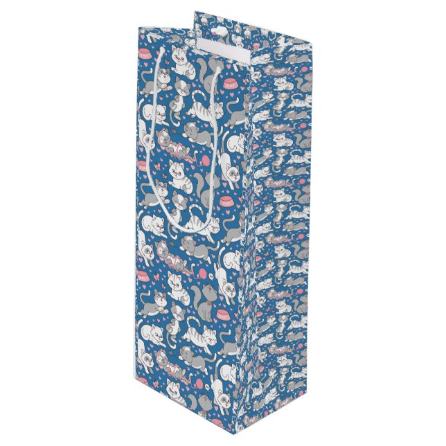 Bolsa Para Vino Cute Kitty Love (Angulo Anverso)