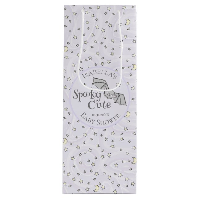 Bolsa Para Vino Cute Purple Spooky Cute Octubre Baby Shower (Anverso)