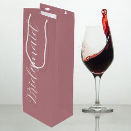 Bolsa Para Vino Dama de honor de boda con letra estilizada Dusty R