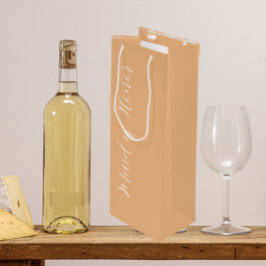 Bolsa Para Vino Dama de Honor de guión estilizado de melocotón