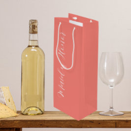 Bolsa Para Vino Dama de Honor de Letra Estilizada Coral