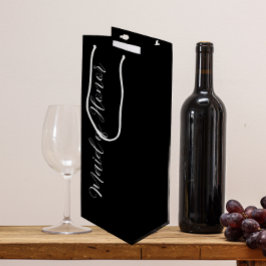 Bolsa Para Vino Dama de Honor de Letra Estilizada Negra