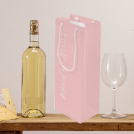 Bolsa Para Vino Dama de Honor de Letra Estilizada Rosa Sonrojado