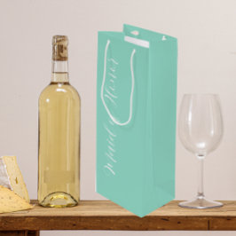 Bolsa Para Vino Dama de Honor de Letra Estilizada Verde Clarito