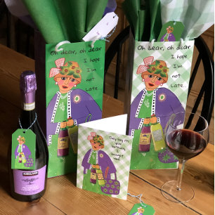 Bolsa Para Vino Dama divertida de vino nervioso