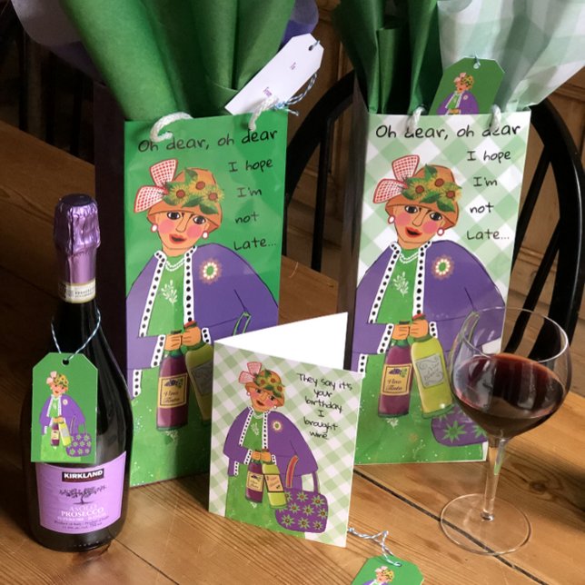 Bolsa Para Vino Dama divertida de vino nervioso (Subido por el creador)