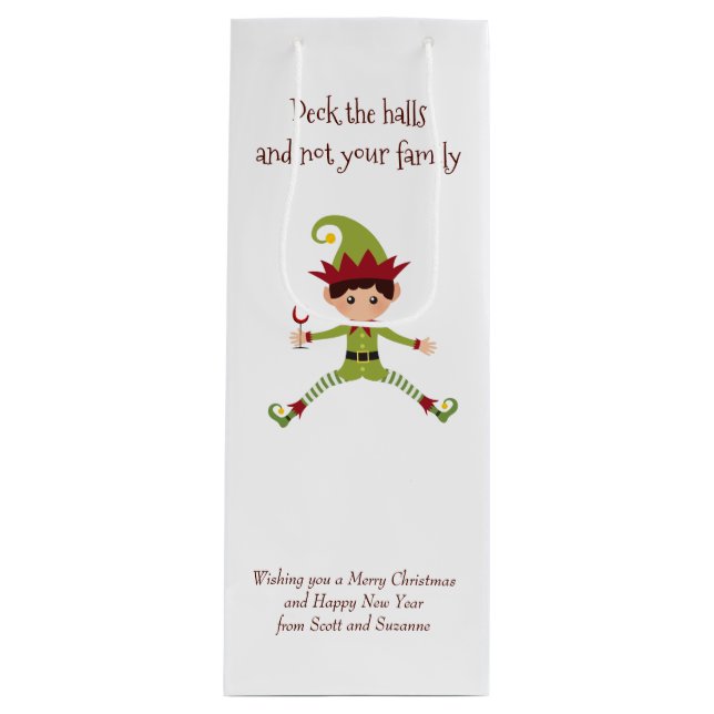 Bolsa Para Vino Deck the Halls Wine Funny Wine (Anverso)