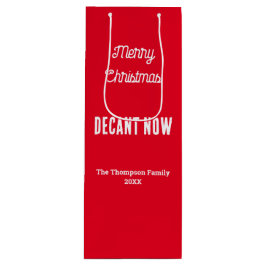 Bolsa Para Vino Decoración personalizada de Feliz Navidad ahora ro