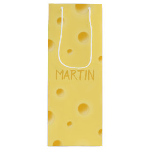 Bolsa Para Vino ¡Demasiado Queso! Queso Suizo Personalizado con Vi
