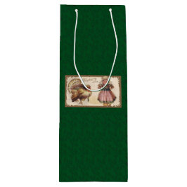 Bolsa Para Vino Día de Acción de Gracias Vintage, Turquía, Chica d