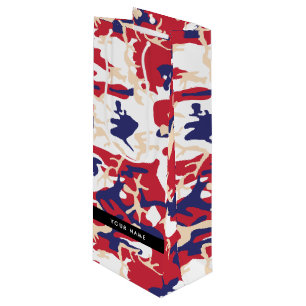 Bolsa Para Vino Día de la Independencia Camuflaje Su nombre Person