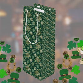 Bolsa Para Vino Día de San Patricio Nudo Celta de Trébol de Cuatro