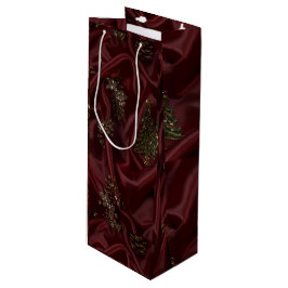 Bolsa Para Vino Diamante de aspecto de seda de Borgoña