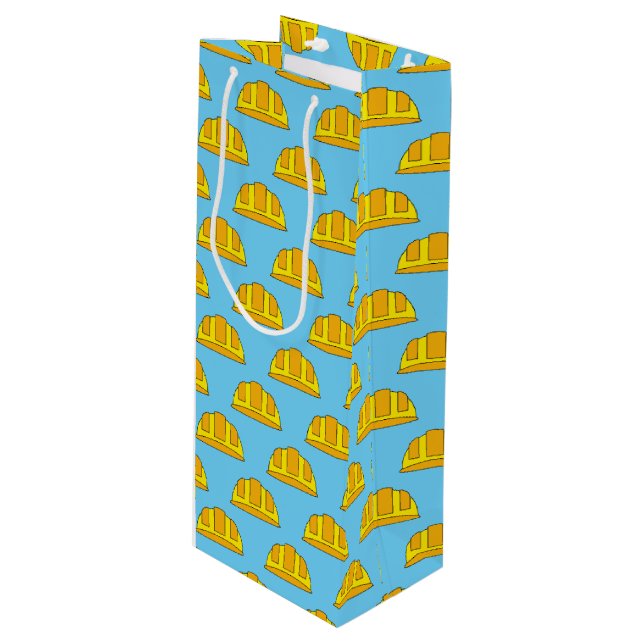 Bolsa Para Vino Dibujo animado de casco duro amarillo (Angulo Anverso)