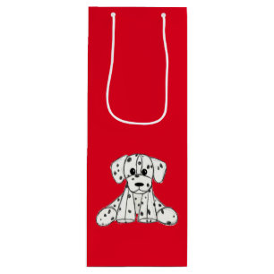 Bolsa Para Vino Dibujo de perro de peluche dálmata contorno simple