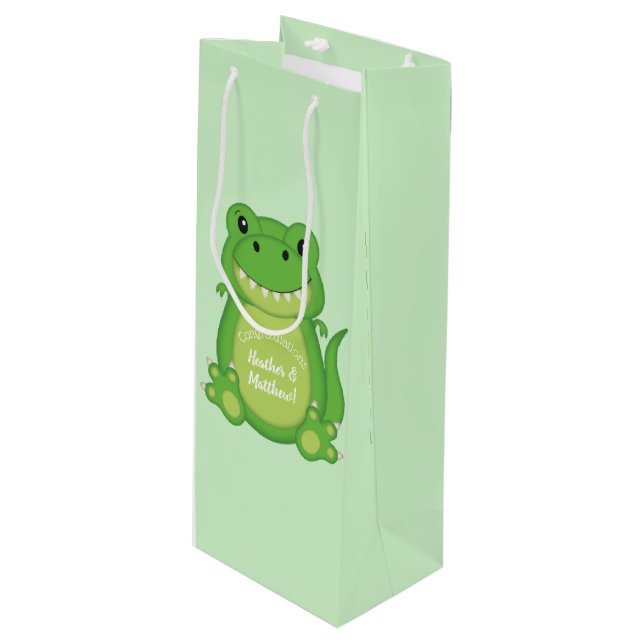Bolsa Para Vino Dinosaur Baby Shower T-Rex (Angulo Anverso)