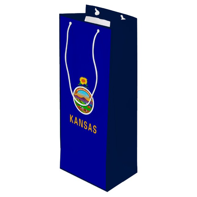 Bolsa Para Vino Diseño de la bandera del estado de Kansas (Angulo reverso)