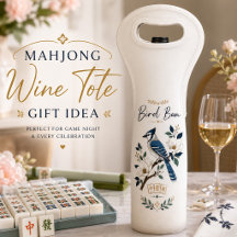 Diseño de regalo de vino Elegante Mahjong Pájaro B