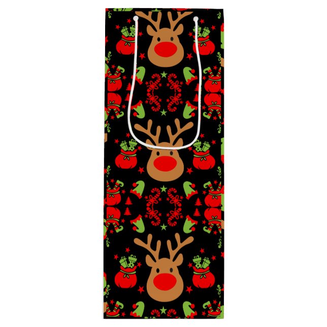 Bolsa Para Vino Divertidos Navidades Elf envueltos (Anverso)