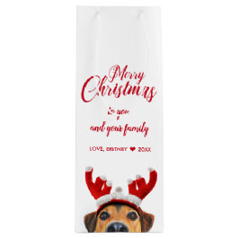Bolsa Para Vino Divertidos Navidades Perro reno Antler Cabeza