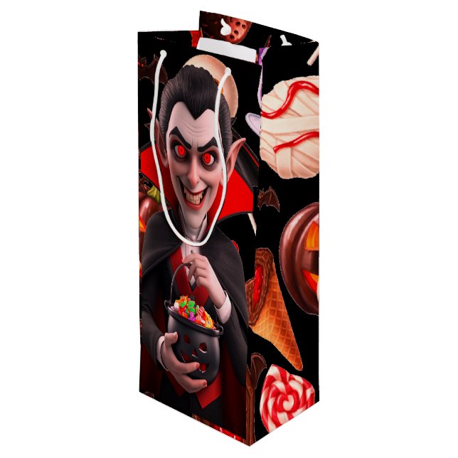 Bolsa Para Vino Drácula ama a Candy Spooky Halloween (Angulo reverso)