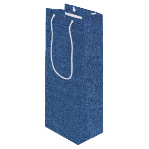 Bolsa Para Vino Dril de algodón azul original de la mezclilla de