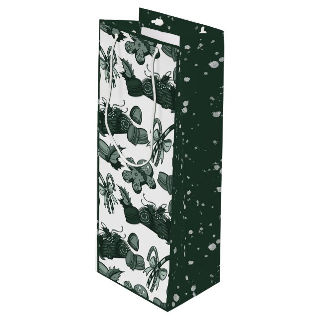 Bolsa Para Vino Dulces Navideños- Pino (Sólido) (Angulo Anverso)