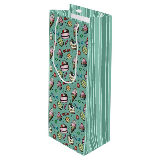 Bolsa Para Vino Dulces Retro - Turquesa (Angulo Anverso)