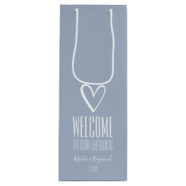 Bolsa Para Vino Dusty Blue bienvenido a nuestro Boda