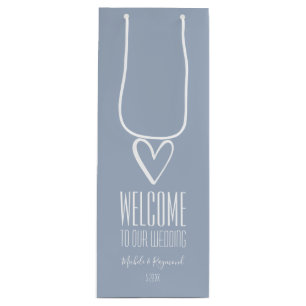 Bolsa Para Vino Dusty Blue bienvenido a nuestro Boda