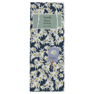 Bolsa Para Vino Edelweiss Dibujada a Mano Elegante Viñedo Alpino