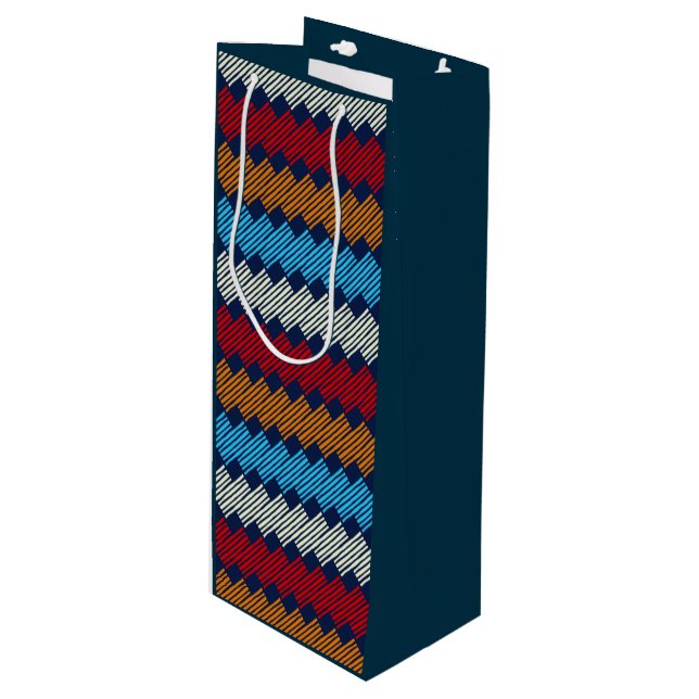 Bolsa Para Vino El bordado de encaje del patrón de boho étnico en  (Angulo Anverso)