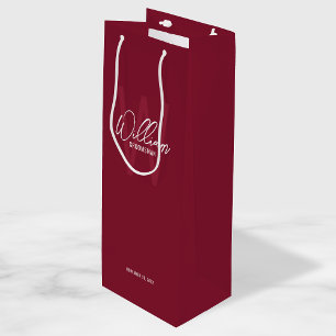 Bolsa Para Vino El nombre del groomman personalizado de la escritu