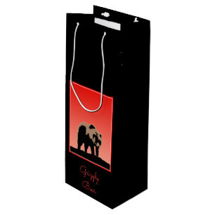 Bolsa Para Vino El oso pardo al atardecer - Arte de vida salvaje o