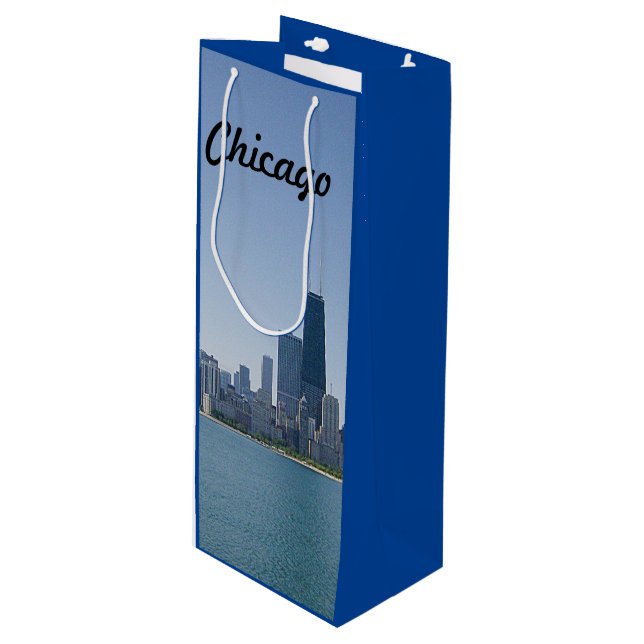 Bolsa Para Vino El Skyline de Chicago (Angulo Anverso)